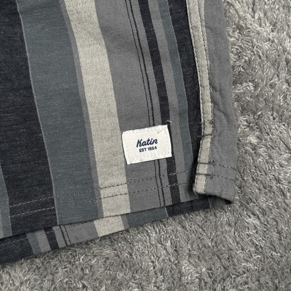 Katin Shorts Mens 2XL Gray Striped Linen Blend Drawstring Chino Pockets Casual - Picture 9 of 12